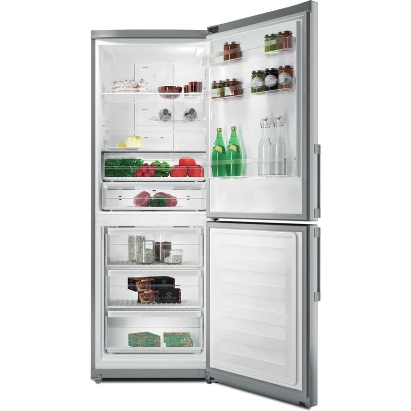 Hotpoint_Ariston-Chłodziarka-zamrażarka-Wolnostojący-HA70BE-973-X-Optyczny-Inox-Dwudrzwiow-y-a-Frontal-open