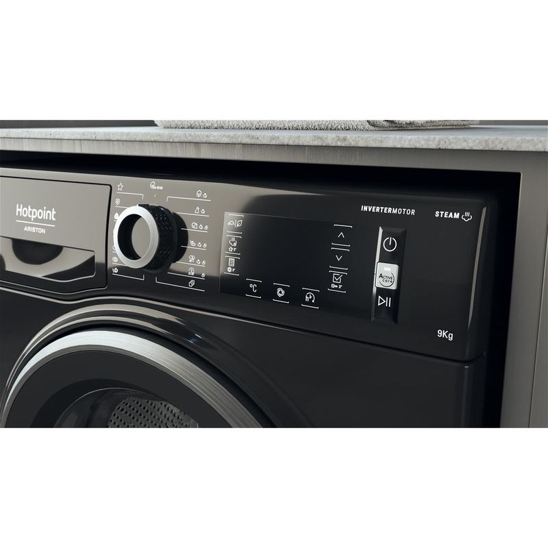 Hotpoint_Ariston Pralka Wolnostojący NLCD 946 BS A EU N Czarny Ładowany od frontu A Lifestyle control panel