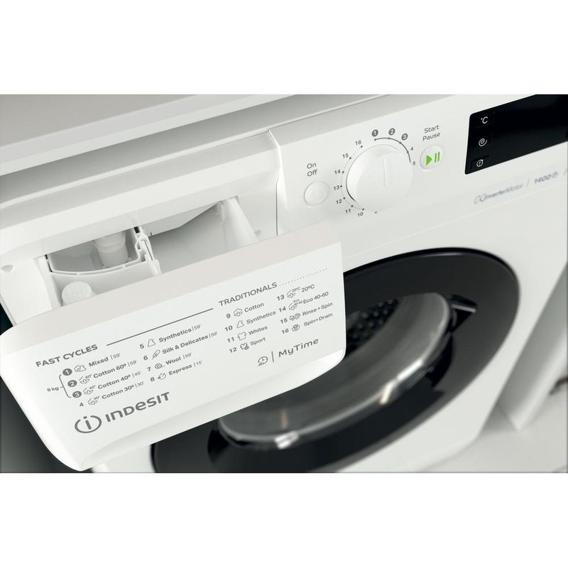 Indesit Pralka Wolnostojące MTWE 81495 WK EE Biel Ładowany od frontu B Drawer