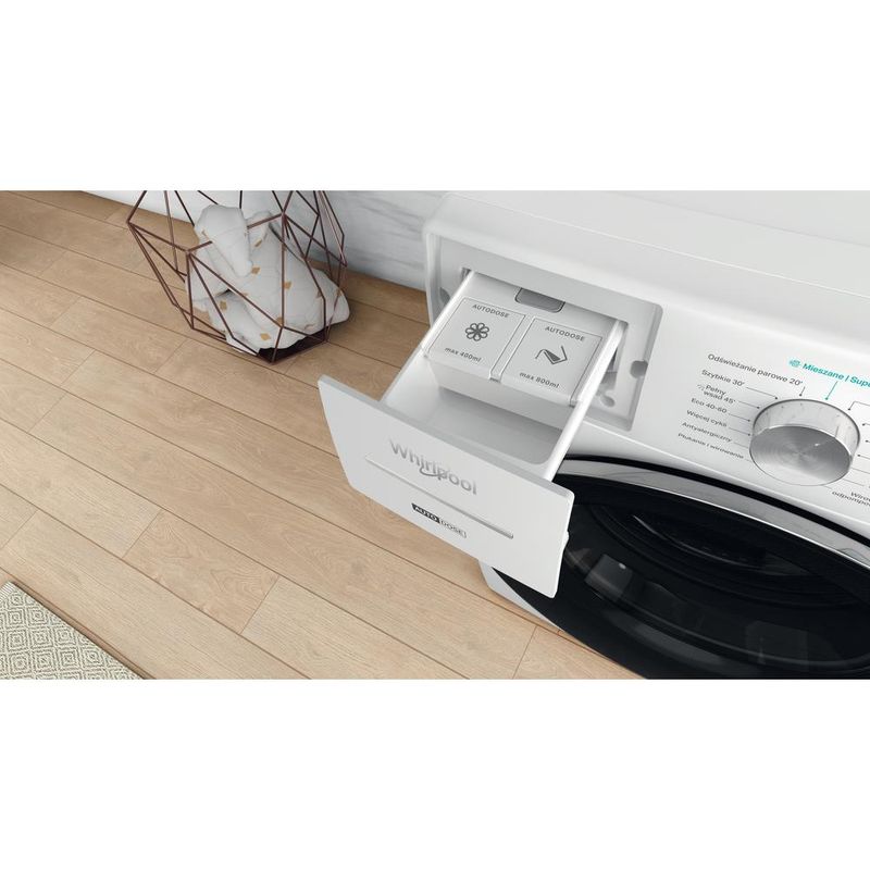 Whirlpool Pralka Wolnostojące W8 W046WR PL Biel Ładowany od frontu A Drawer