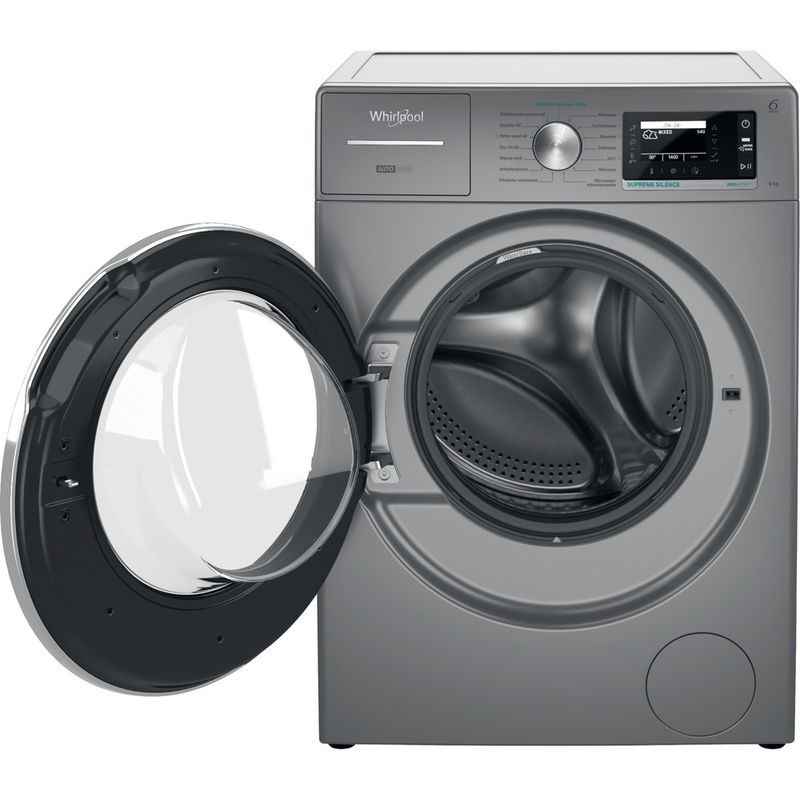 Whirlpool-Pralka-Wolnostojące-W8-99ADS-SILENCE-PL-Srebrny-Ładowany-od-frontu-A-Frontal-open