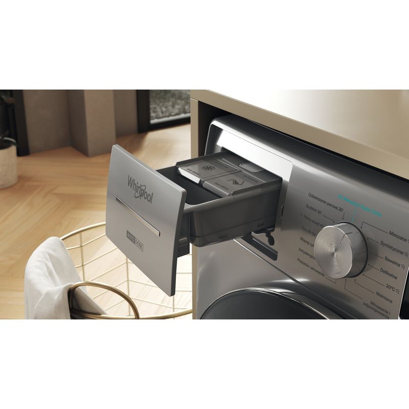 Whirlpool-Pralka-Wolnostojące-W8-99ADS-SILENCE-PL-Srebrny-Ładowany-od-frontu-A-Drawer