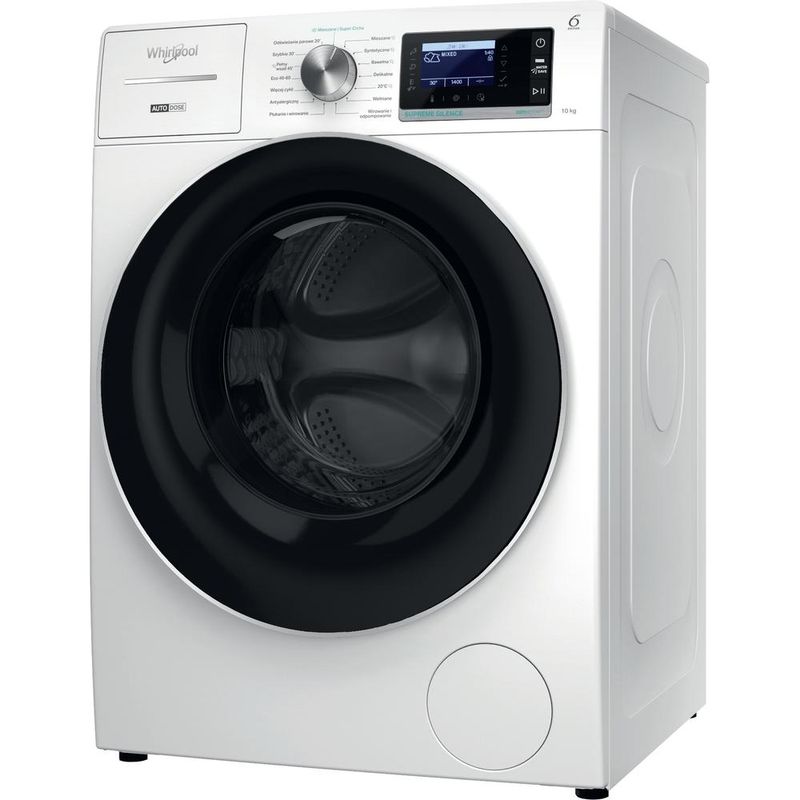 Whirlpool Pralka Wolnostojące W8 09AD SILENCE PL Biel Ładowany od frontu A Perspective