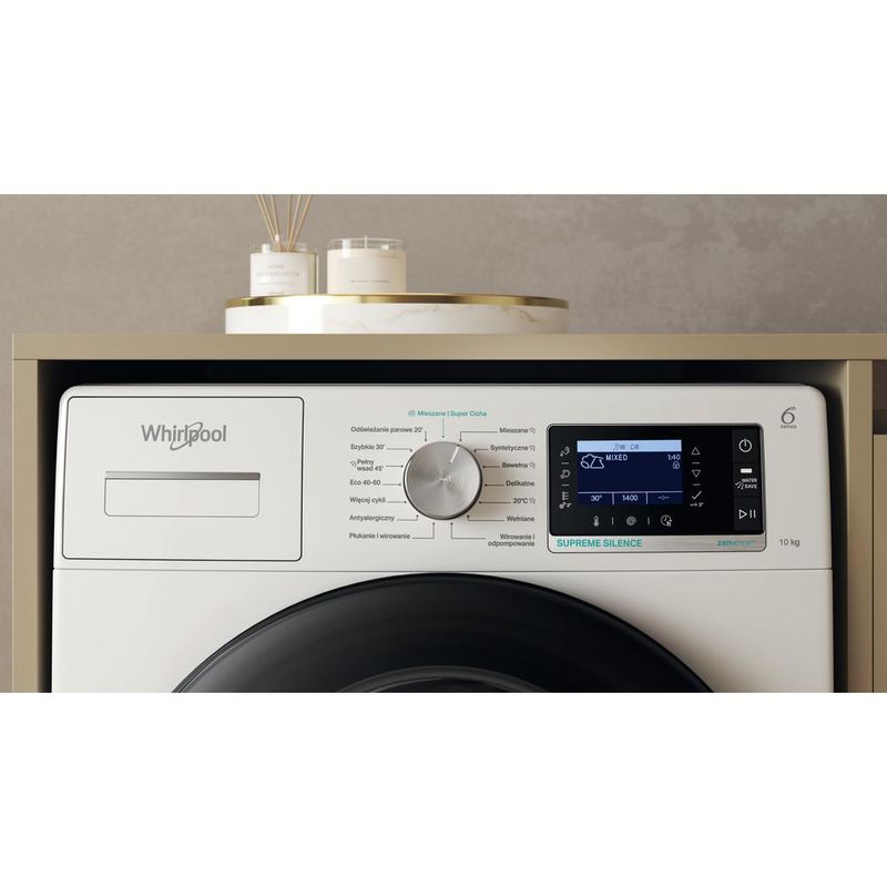 Whirlpool Pralka Wolnostojące W7 09 SILENCE PL Biel Ładowany od frontu A Control panel