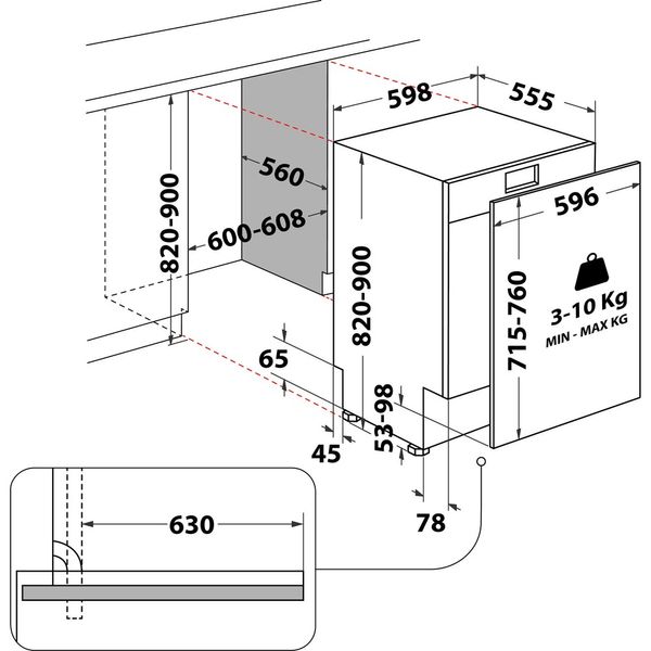 Whirlpool-Zmywarka-Do-zabudowy-WH7IPC15BM60-Zintegrowane-C-Technical-drawing