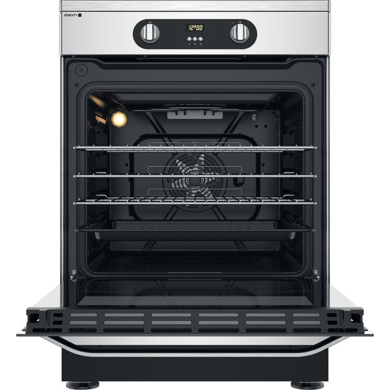 Hotpoint_Ariston-Kuchenka-wolnostojąca-HS68IQ8CHX-E-Inox-Elektryczne-Frontal-open