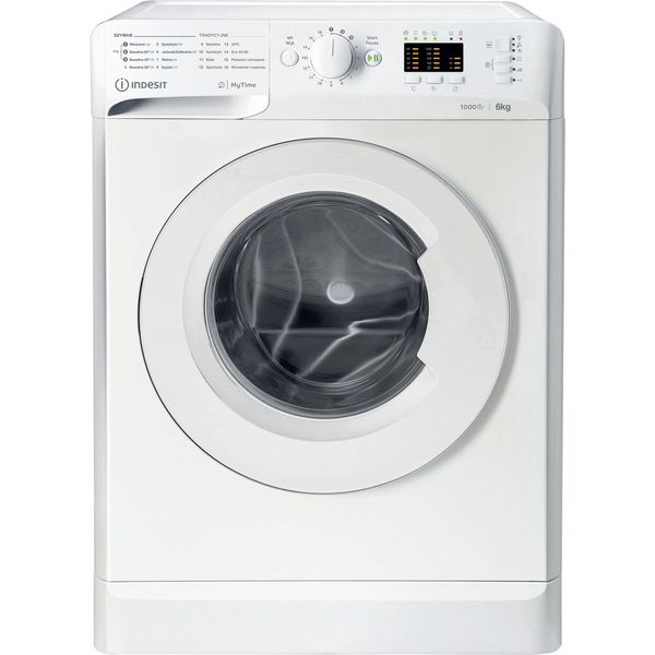 Indesit Pralka Wolnostojące MTWSA 61053 W PL Biel Ładowany od frontu D Frontal
