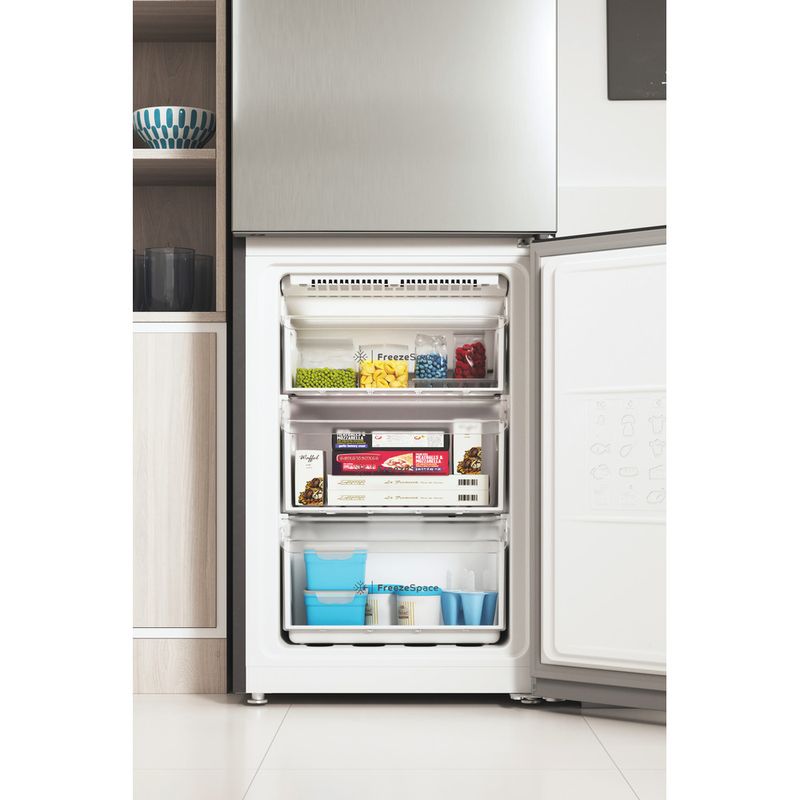 Indesit-Lodowka-z-zamrażarką-Wolnostojące-INFC9-TI22X-Inox-Dwudrzwiow-y-a-Lifestyle-frontal-open