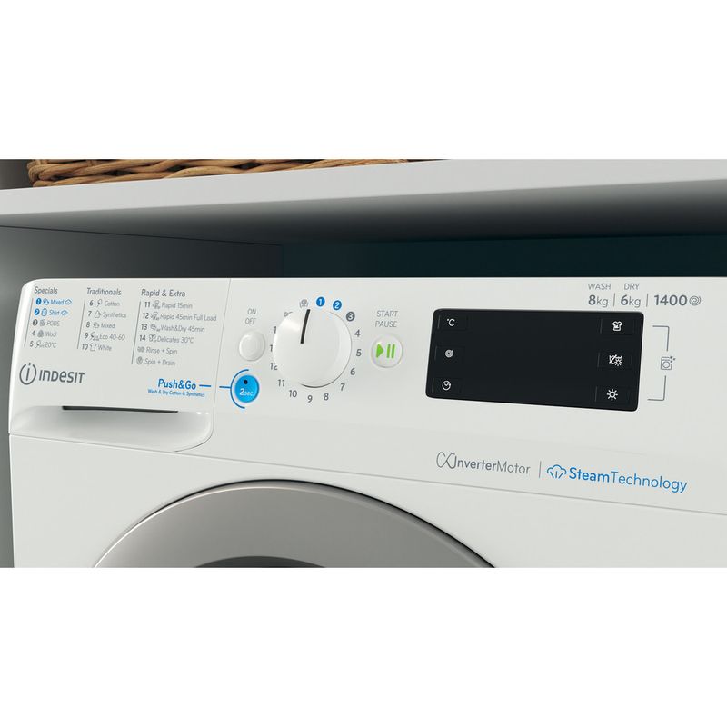 Indesit-Pralkosuszarka-Wolnostojące-BDE-86436-WSV-EE-Biel-Ładowany-od-frontu-Control-panel