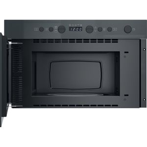 Whirlpool Mikrofalówka Do zabudowy WMN14BSG Stardust grey glossy Elektroniczny 22 MW + Grill 750 Frontal open