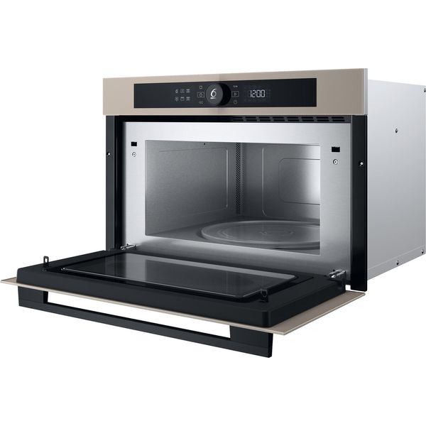 Whirlpool Mikrofalówka Do zabudowy WMD54MBG Urban beige Elektroniczny 31 MW + Grill 1000 Perspective open