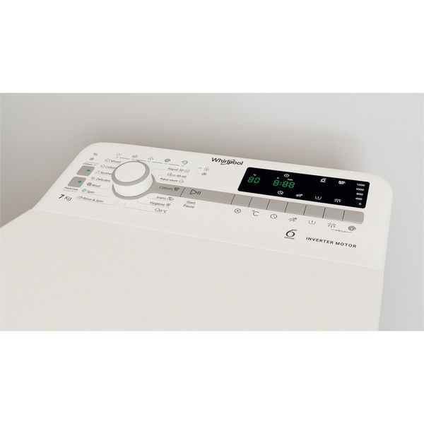 Whirlpool Pralka Wolnostojące TDLR 7231BS EU Biel Ładowana od góry D Control panel
