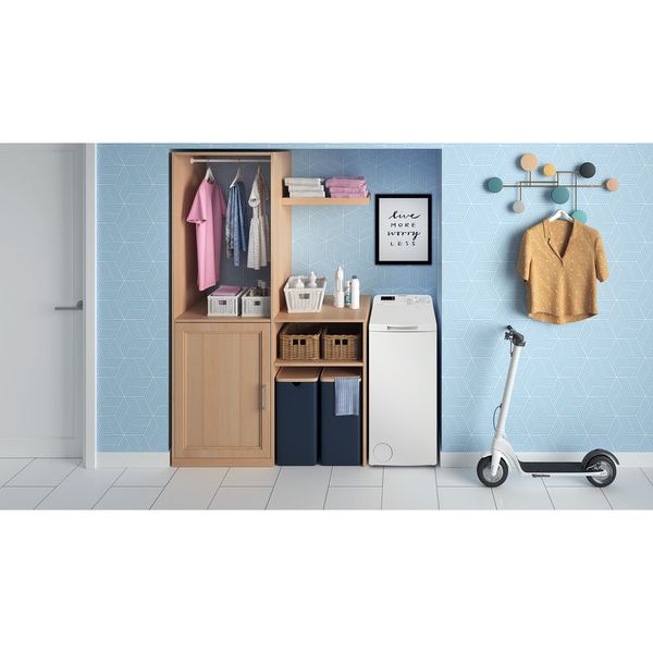 Indesit Pralka Wolnostojące BTW S50400 PL/N Biel Ładowana od góry C Lifestyle frontal