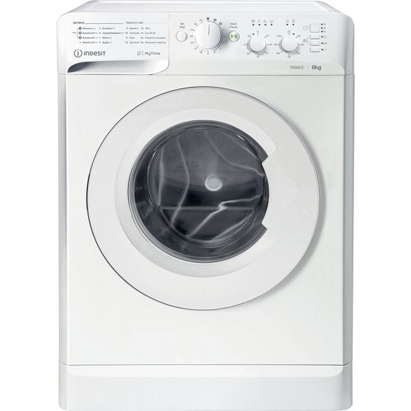 Indesit Pralka Wolnostojące MTWSC 61053 W PL Biel Ładowany od frontu D Frontal