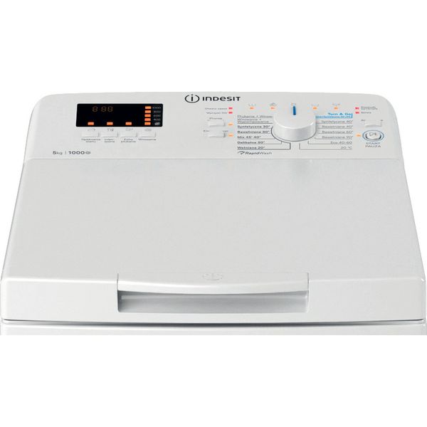 Indesit Pralka Wolnostojące BTW S50400 PL/N Biel Ładowana od góry C Control panel