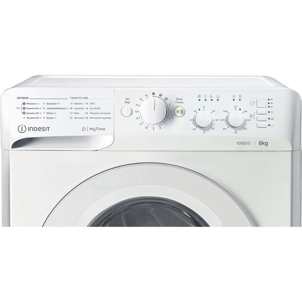 Indesit Pralka Wolnostojące MTWSC 61053 W PL Biel Ładowany od frontu D Control panel