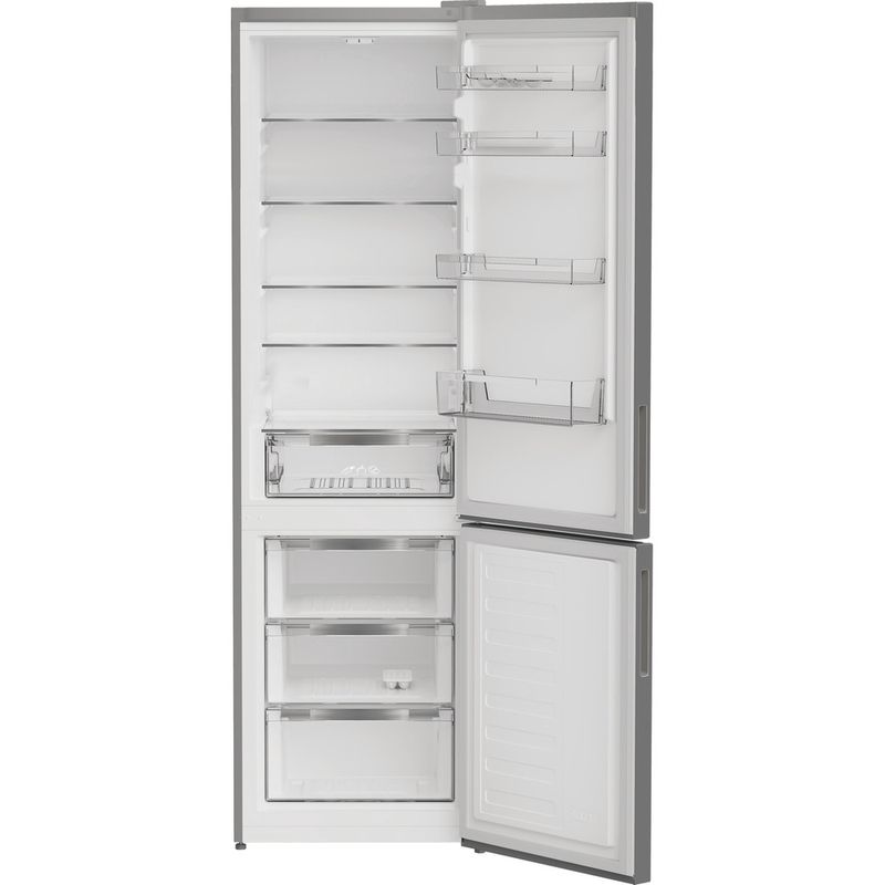 Indesit-Lodowka-z-zamrażarką-Wolnostojące-INKS-1401-S4E-Srebrny-Dwudrzwiow-y-a-Frontal-open