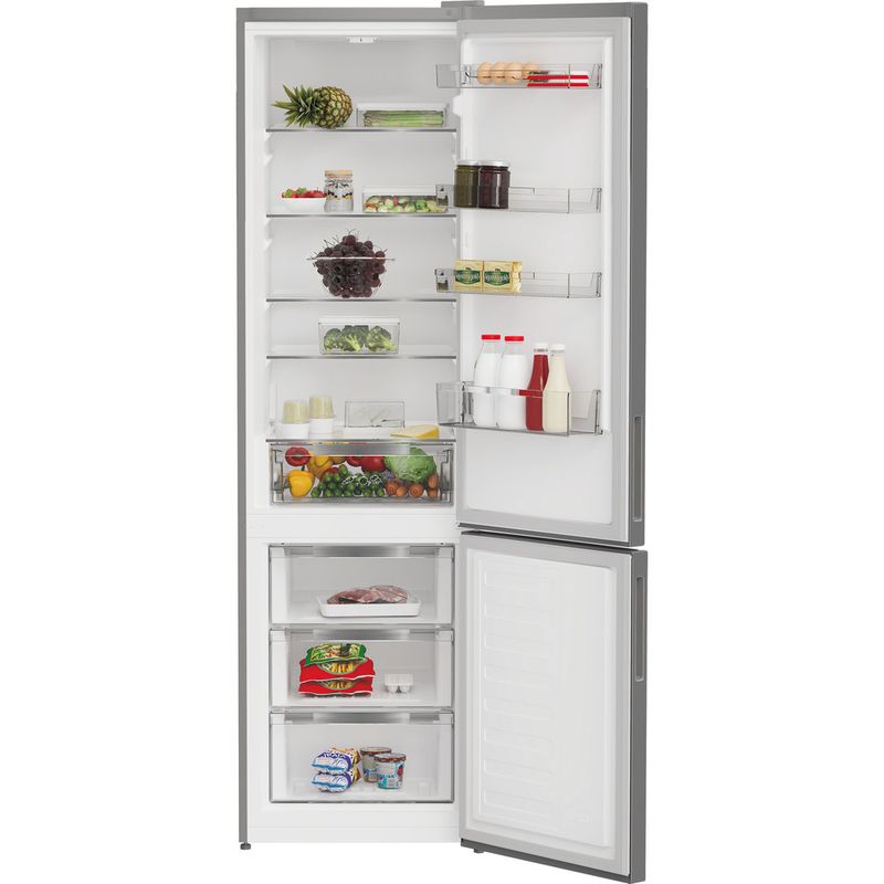 Indesit-Lodowka-z-zamrażarką-Wolnostojące-INKS-1401-S4E-Srebrny-Dwudrzwiow-y-a-Lifestyle-frontal-open
