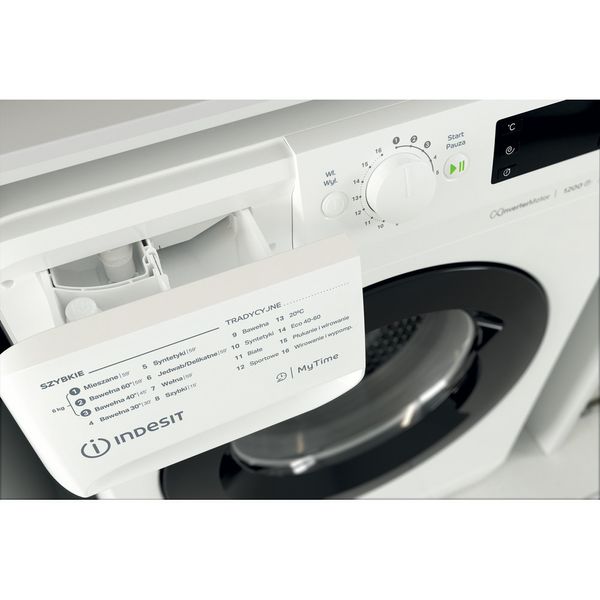 Indesit Pralka Wolnostojące MTWSE 61254 WB PL Biel Ładowany od frontu C Drawer