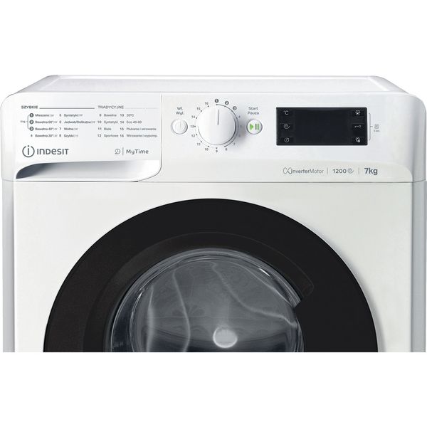 Indesit Pralka Wolnostojące MTWE 71296 WB PL Biel Ładowany od frontu A Control panel