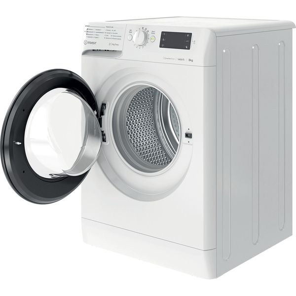 Indesit Pralka Wolnostojące MTWE 81495 WB PL Biel Ładowany od frontu B Perspective open