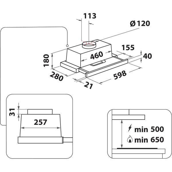 Whirlpool-Okap-Do-zabudowy-AKR-750-G-SD-Szary-Do-zabudowy-Mechaniczny-Technical-drawing