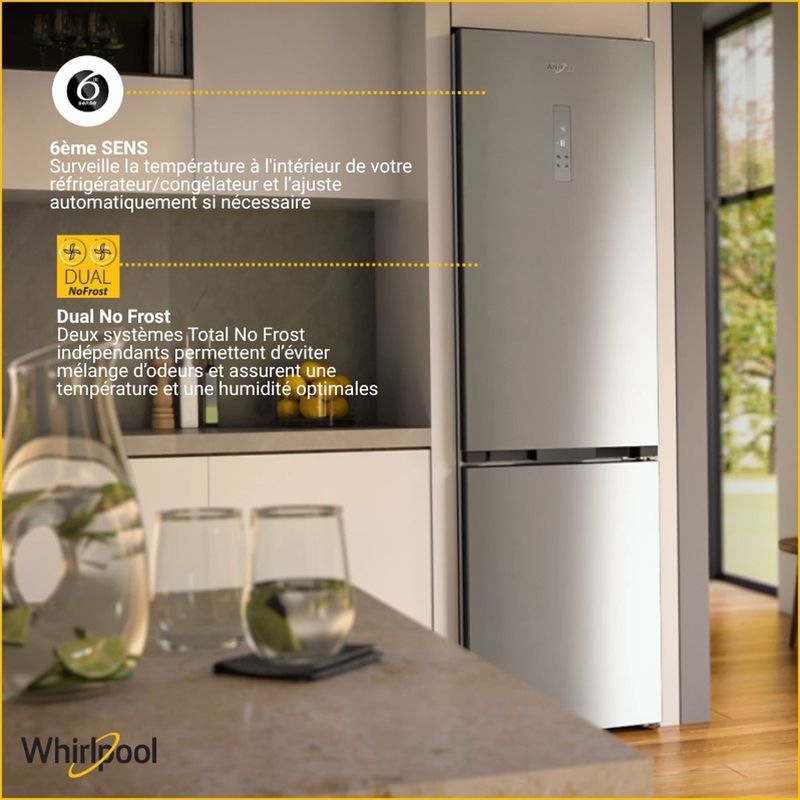 Whirlpool Lodówka z zamrażarką Wolnostojące WHK 26402 XP4E New Silver – ARC 1035 Dwudrzwiow(y)a Lifestyle detail
