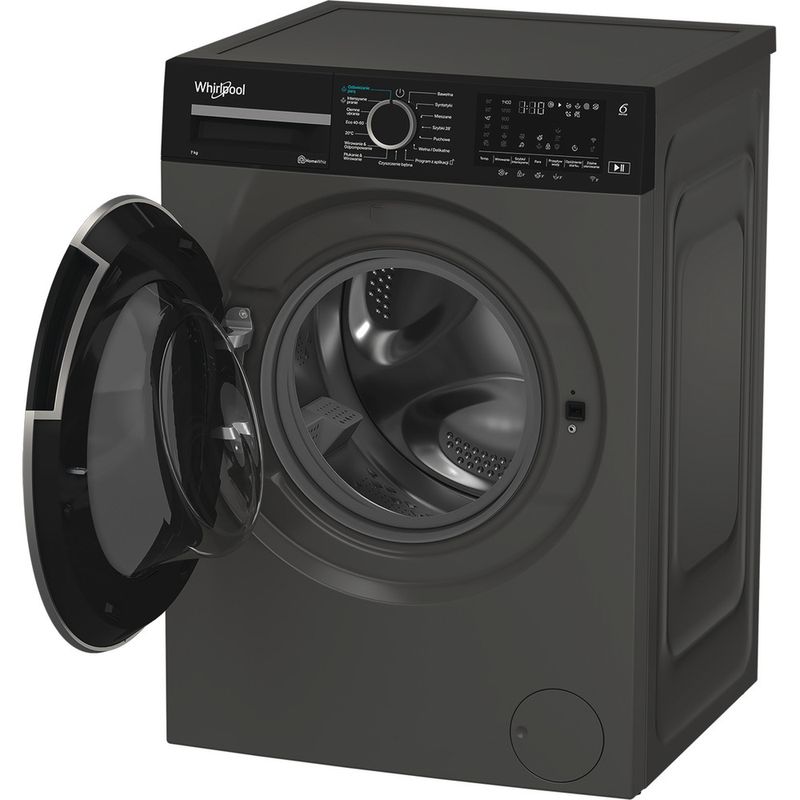 Whirlpool Pralka Wolnostojące WAM 764GKBC PL Szary Manhattan Ładowany od frontu A Perspective open