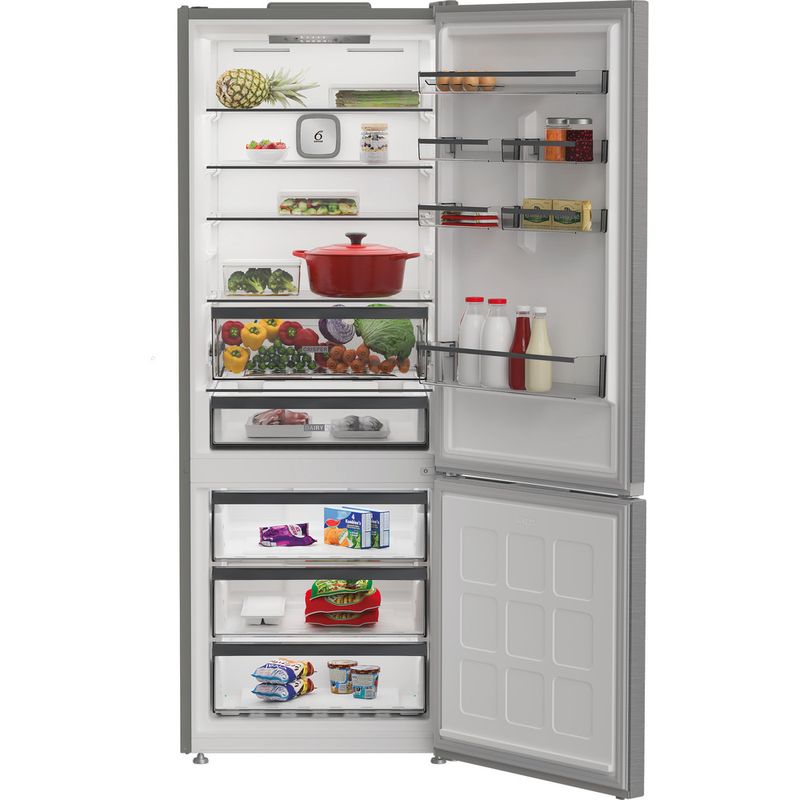 Whirlpool Lodówka z zamrażarką Wolnostojące WHK2 5494 X8E New Silver – ARC 1035 Dwudrzwiow(y)a Lifestyle frontal open