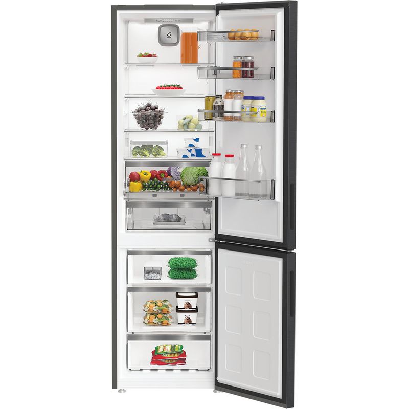 Whirlpool Lodówka z zamrażarką Wolnostojące WPC 93I XBR ARC 764 Manhattan Gray Dwudrzwiow(y)a Lifestyle frontal open