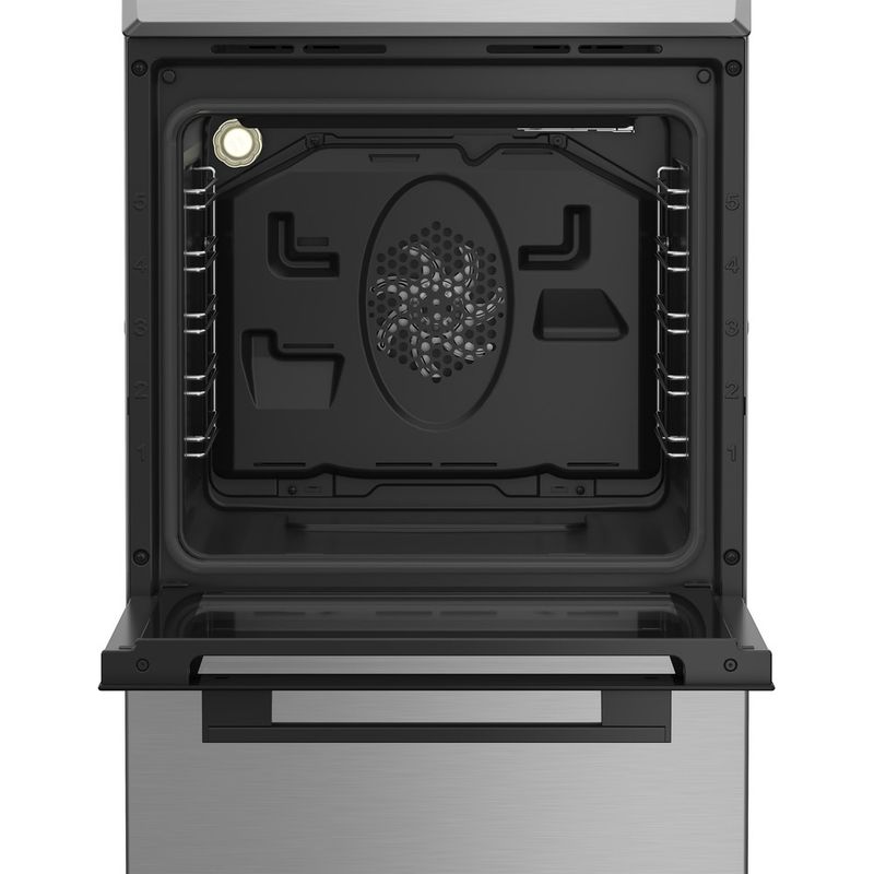 Indesit Kuchenka I5G5PMX Inox Gazowy Frontal open