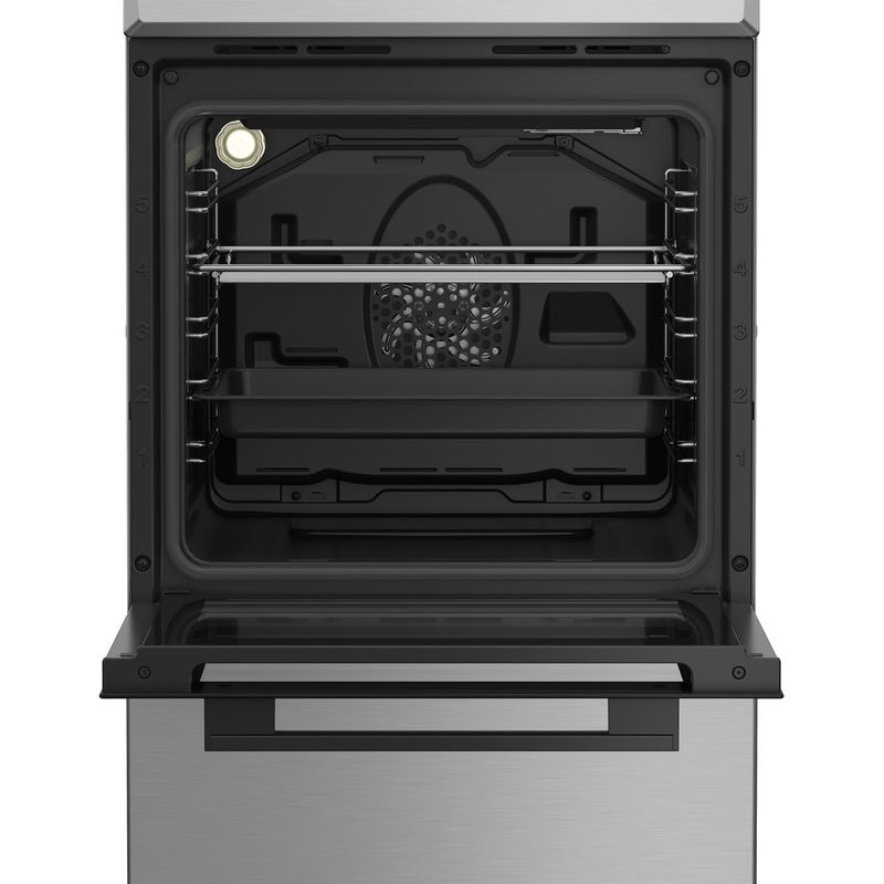 Indesit Kuchenka I5G5PMX Inox Gazowy Lifestyle frontal open