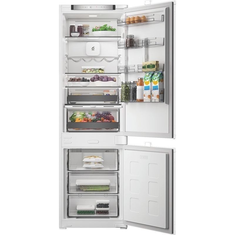 Whirlpool Lodówka z zamrażarką Do zabudowy WHK2 5293 B5E Zinc Metal Dwudrzwiow(y)a Lifestyle frontal open