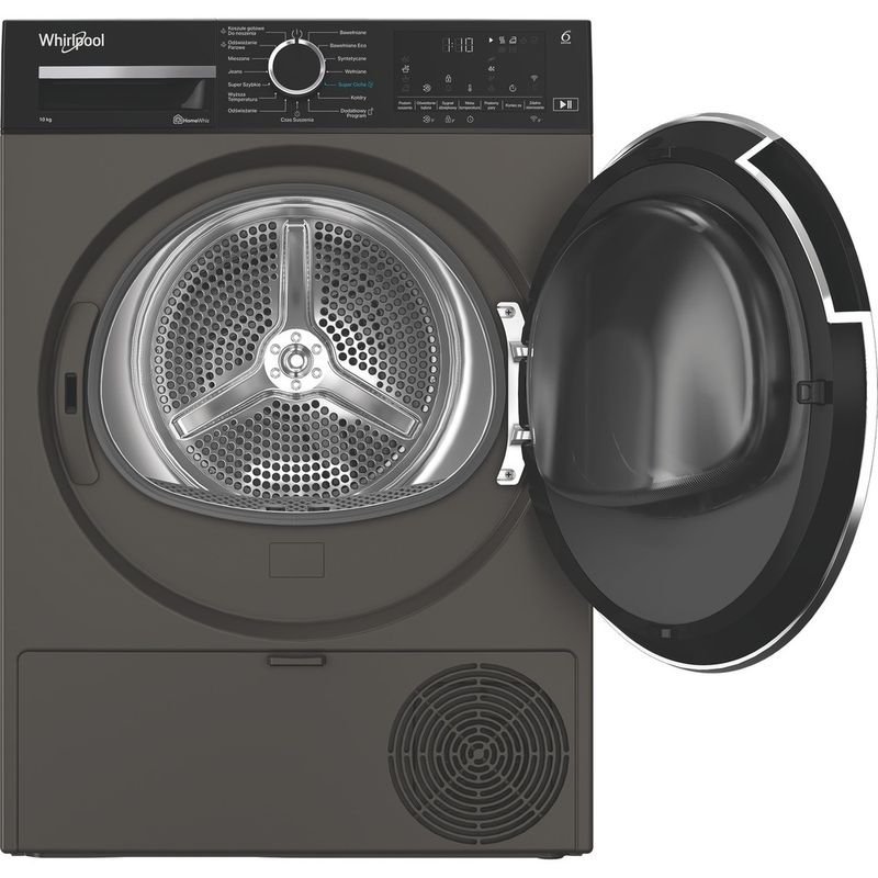 Whirlpool-Suszarka-MX-WD-104M-GBR-PL-Manhattan-Gray-Frontal-open