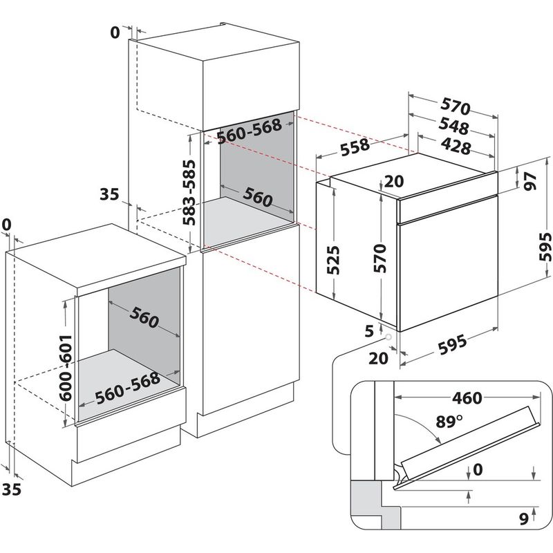 Indesit-Piekarnik-Do-zabudowy-IO-258HS-B-Elektryczny-A--Technical-drawing