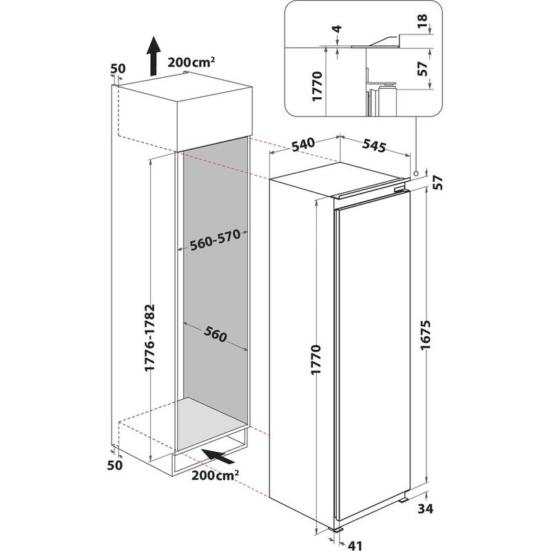 Whirlpool-Lodowka-Do-zabudowy-WHSD18A021B1-White---ARC-P1-Technical-drawing