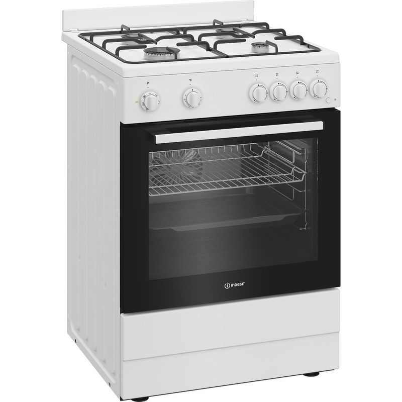 Indesit-Kuchenka-I6G5KCW-Biel-Gazowy-Perspective