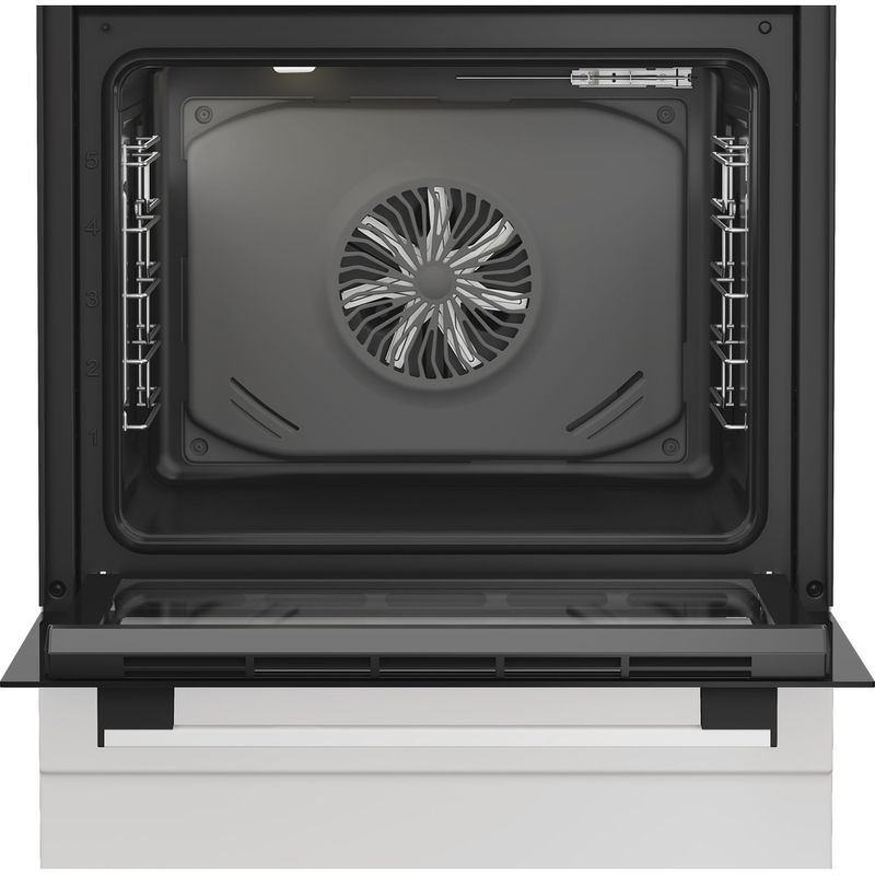 Indesit-Kuchenka-I6G5KCW-Biel-Gazowy-Frontal-open
