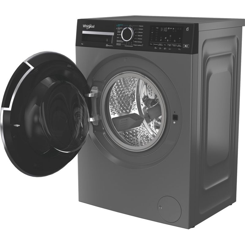 Whirlpool-Pralka-Wolnostojące-WAM-874SKBC-PL-Gray-Ładowany-od-frontu-A-Perspective-open