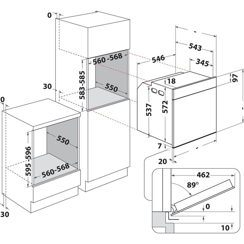 Whirlpool-Piekarnik-Do-zabudowy-WOI4S8PM2ST-Elektryczny-A--Technical-drawing