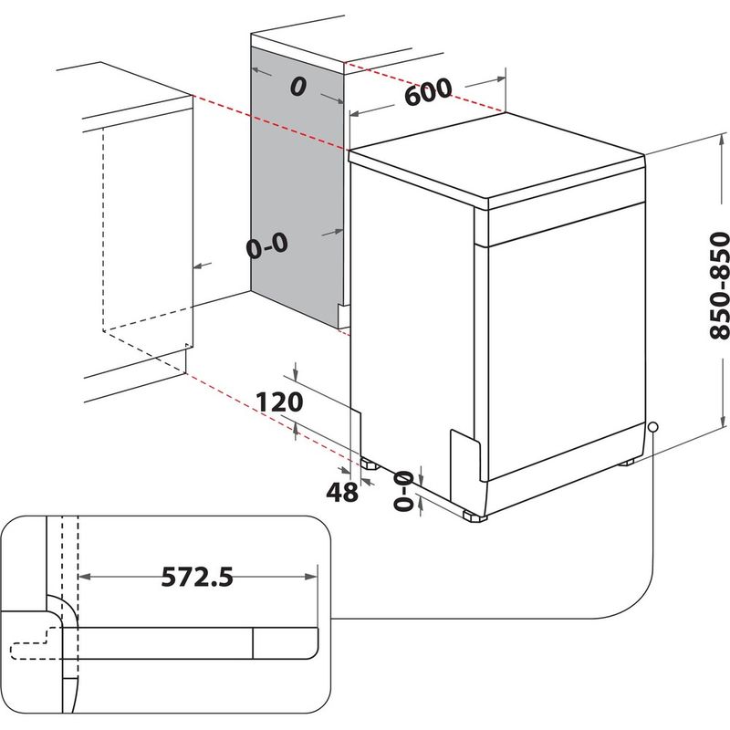Whirlpool-Zmywarka-Wolnostojące-WH2FTD14C6N6W-Wolnostojące-D-Technical-drawing